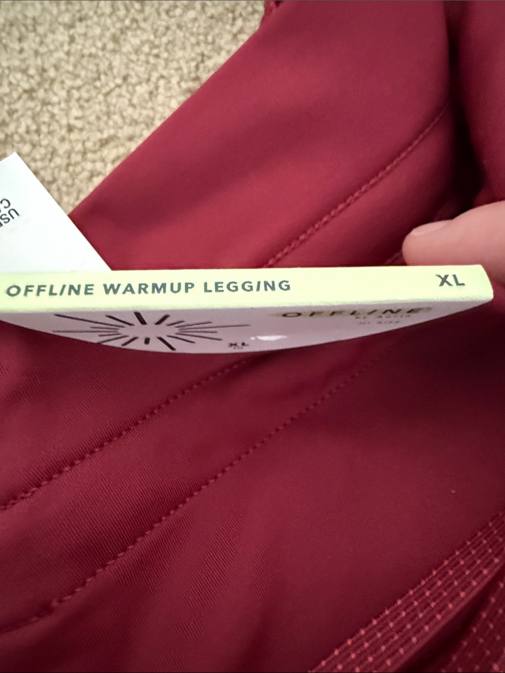 Aerie- offline warm up leggings XL NWT - wine red - Picture 4 of 4